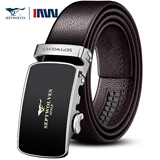 七匹狼皮带男士真皮情人节裤腰带商务加长头层牛皮七夕礼物送男友老公 魅力啡色带身礼盒装