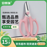 安赛瑞 剪刀 不锈钢鲜花修剪刀 家用绿植盆栽修枝园艺工具 粉色 5J00480