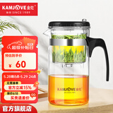 金灶（KAMJOVE）玻璃茶壶 按压式飘逸杯 茶水壶玻璃茶具 茶水分离杯泡茶器泡茶壶 TP-160搭配玻璃杯K-106【4只装】