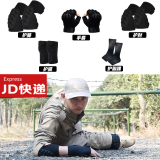 魔鬼周战术爬行护膝护肘手套护腕四件套加厚役前训练防护套装内置护具 可调护膝护肘+护腕+手套+护脚踝 L （适合体重130-180斤）