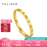 谢瑞麟（TSL） 黄金戒指女款蜂巢六角形5G足金素圈戒指指环YS507 13号圈口（1.6g 工费350元）