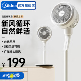 美的（Midea）电风扇落地扇空气循环扇安静轻音家用卧室电扇节能小风扇低噪循环轻羽扇 【整屋新风·台地两用】（FGA24TS）