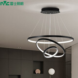 雷士（NVC）照明（NVC） 餐吊灯 时尚创意  餐厅灯 现代简约三头餐吊灯吧台灯 哑黑70瓦北欧餐吊灯 暖白光