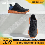 斯凯奇（Skechers）男鞋休闲鞋运动鞋一脚蹬减震舒适透气网面鞋 65867 黑色/海军蓝色/65867-BKNV 41