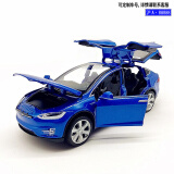 MINI AUTOProswon大号特斯拉MODEL-X玛莎拉蒂跑车合金车模儿童玩具1:32声光 特撕啦SUV蓝色（6开门）