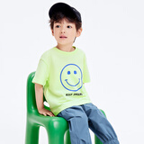 巴拉巴拉儿童短袖t恤男童夏装女童亲子纯色打底衫宽松上衣（小大童） 黄绿41118-208224117231 140cm