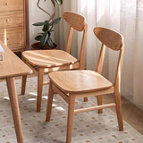 远舰全实木椅子 餐椅 纯实木靠背椅家用书桌餐桌椅蝴蝶椅原木简约凳子 原木色（定制北美白橡木） 2把（整装发货免安装）