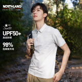 诺诗兰短袖Polo男春夏户外透气快干翻领T恤NTSDH5231E 冰川灰色 180