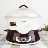 天际隔水炖锅 2.2L/3.2L/4L升电炖锅 家用陶瓷大容量电炖盅 煮粥锅煲汤锅 电炖炖锅 燕窝炖盅 隔水炖盅 4L 一锅五胆+PP蒸盘