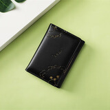 途尊（kingtrip）可爱卡通小熊印花小钱包短款便携薄款多卡位女学生搭扣钱卡一体包 黑色