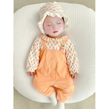 卿宝蓓婴儿衣服女宝宝春装超萌可爱3个月连体衣6秋新生儿套装洋气外出服 小萝卜 （有帽子） 66cm 66码1-4个月 身高59-63厘米