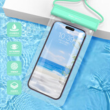 杜路亚亚手机防水袋可触屏游泳深潜水下拍照浴室温泉海边密封高端大手机套 天青色丨8级防水 360°高清拍摄