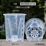沪上花匠透明青山控根盆家用塑料透气镂空大号花盆兰花水苔蝴蝶兰专用花盆 【1个】三代空气柱10cm 不要托盘