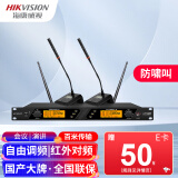 海康威视（HIKVISION）一拖二无线麦克风桌面长杆鹅颈话筒会议室演讲UHF高保真主席台抗干扰自动对频防啸叫培训广播