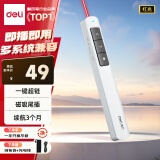 得力（deli） 激光笔360度控制教师专用ppt超链切换教鞭无线演示器笔 红光充电激光翻页笔 白色 2808L
