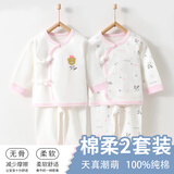 棉芹婴儿衣服秋季新生儿内衣套装宝宝满月睡衣初生儿秋冬打底内衣 粉小熊2件套（四季款） 66码(适合3-6个月)体重12-16斤