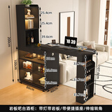 瑞美信吧台桌家用阳台休闲伸缩隔断桌餐边柜一体轻奢感小户型吧台柜 高款：黑40宽岩板吧台酒柜