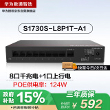 华为数通智选8口满供千兆POE交换机S1730S-L8P1T-A1 8口千兆电+1上行电口企业级网线分线器集线分流器