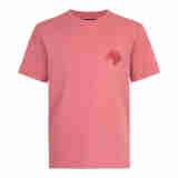 Stefano Ricci史蒂芬圆领套头衫男装新款短袖T恤休闲装针织棉质运动衫 粉色 S