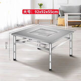 不锈钢无烟碳烧烤桌烧烤炉户外庭院家用便携式拆卸地摊烧烤店烤桌 92cm长92cm宽【烤网50*50】 【新款加厚高度55cm】