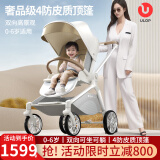 优乐博（ULOP）双向婴儿推车可坐可躺婴儿车轻便折叠新生儿宝宝高景观儿童手推车 豪华4防皮质顶篷婴儿车-曼茶罗