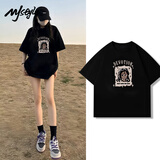 MJ STYLE100%纯棉短袖t恤女2025夏新款潮流洋气遮肉显瘦百搭休闲宽松半袖