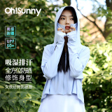 OhSunny防晒衣女防紫外线宽松透气防晒服户外连帽短款防晒外套女 薄雾蓝 M