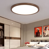 千帐灯新中式吸顶灯实木主卧灯胡桃木全铜简约客厅书房走廊过道中山灯具 圆60CM【铜+木】支持小爱