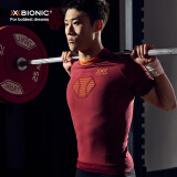 XBIONIC全新4.0优能速跑短袖T恤男士功能内衣压缩衣跑步健身骑行户外运动 纳米比亚红/卡库 M