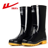 回力男士中高筒雨鞋雨靴胶鞋套鞋防水鞋HXL07-B 黑色中筒 39 