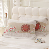 沐凡纯棉纱布枕巾一对 冬季全棉情侣吸汗透气枕头巾加大加厚家用枕巾 福朵一对