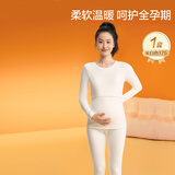 全棉时代孕妇月子服孕妇装哺乳喂奶风柔棉秋衣秋裤套装 白175