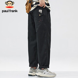 大嘴猴（paul frank）休闲裤男夏季美式裤子男士工装裤男裤宽松长裤 黑色 2XL