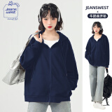 JEANSWEST CLUB【优衣库同款】真维斯外套女秋季连帽开衫卫衣牛奶丝拉链长袖上衣