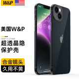 W&P【美国】适用苹果14手机壳 iPhone14保护套超薄透明硬壳金属镜头全包防摔男女款wp 苹果14【高透黑】金属镜头·6.1英寸&