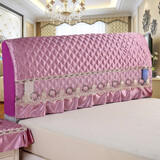 庭漫伊全包夹棉布艺绣花床头罩现代欧式防尘罩1.5m1.8m床头套2021年新款通用床靠背罩软包保护罩 绗绣紫色 180cm