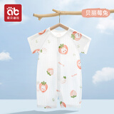 爱贝迪拉短袖夏装连体衣婴儿衣服夏季薄款新生婴幼儿睡衣外出男女宝宝空调 贝丽莓兔（无骨小凉衣） 73cm 【建议11—15】