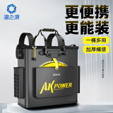 渔之源 钓鱼桶EVA加厚钓箱双层渔护水桶多功能折叠装鱼桶鱼护桶AK系列 AK黑【插杆款50cm】双肩可提