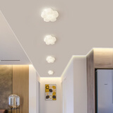 世尊奶油风LED过道灯走廊灯玄关灯简约小花朵入户灯衣帽间阳台吸顶灯 直径15cm明装三色