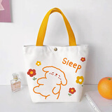 叕二叕 帆布袋ins风学生儿童礼品袋动漫小手提袋可爱迷你便当袋 sleep熊