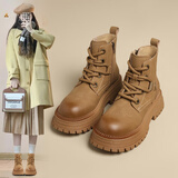 ZHR马丁靴女户外登山耐磨女靴美拉德风轻便厚底靴子女 JT28 黄色 37