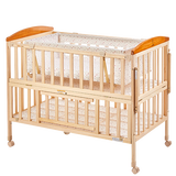 【9成新】hd小龙哈彼 婴儿床多功能实木带摇篮新生儿宝宝童床可加长拼接大床LMY288-N150