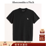 ABERCROMBIE & FITCH男装女装情侣装春秋经典小麋鹿宽松短袖黑色多色T恤KI124-9135 黑色 S  (175/92A)