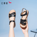 红蜻蜓妈妈凉鞋夏季软底防滑中老年凉鞋不累脚平底鞋WJK24842 黑色35