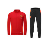 茂铃强铃秋冬外套出场服迈阿密皇马曼城尤文曼联足球长袖球衣 曼联红色套装 M 建议身高160-165,体重90-115斤