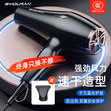 家用电吹风机低音负离子大功率发廊理发店专用吹风筒速干不伤发 16000大风力【经典黑+店长推荐】