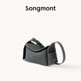 Songmont挂耳系列屋檐包mini设计师款头层牛皮通勤斜挎hobo包 瓦砾灰 现货