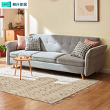 林氏家居现代简约布艺沙发客厅折叠沙发床两用棉麻双人沙发小户型家具1012 仿棉麻浅灰|2.4m|靠背可调