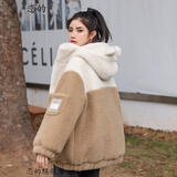 恋的冬季仿羊羔绒外套秋冬款女学生高中初中女生棉服冬天衣服新款棉袄 加绒加厚韩版杏色 均码（可备注码数）