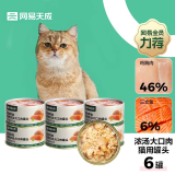 网易天成严选猫湿粮宠物零食浓汤大口肉罐头 鸡肉+三文鱼85g*6罐